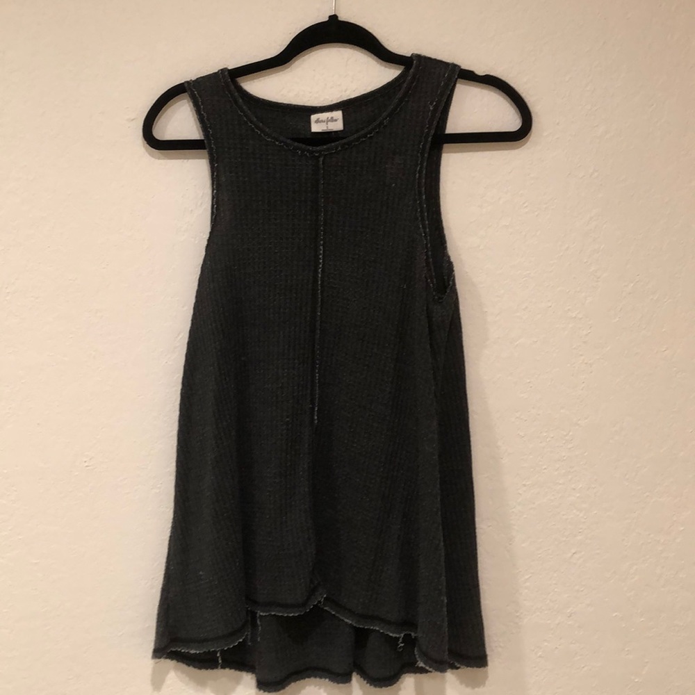 Textured Black Tank Top